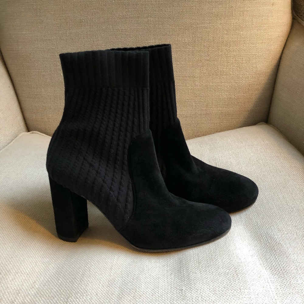 Gianvito Rossi Ankle Boot Sock Knit Black Stretch